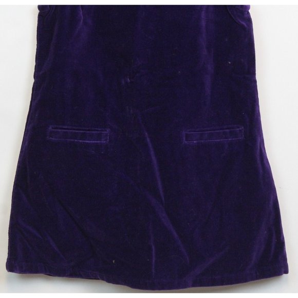 NWT VTG Old Navy Toddler Girl Sz 2 3 Plum Purple Velvet Shift Dress 100% Cotton - Picture 2 of 6